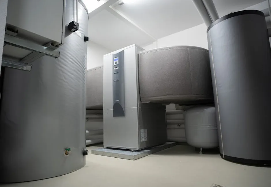Heat pump indoor air handler unit installed in a Scarborough home - efficient year-round comfort