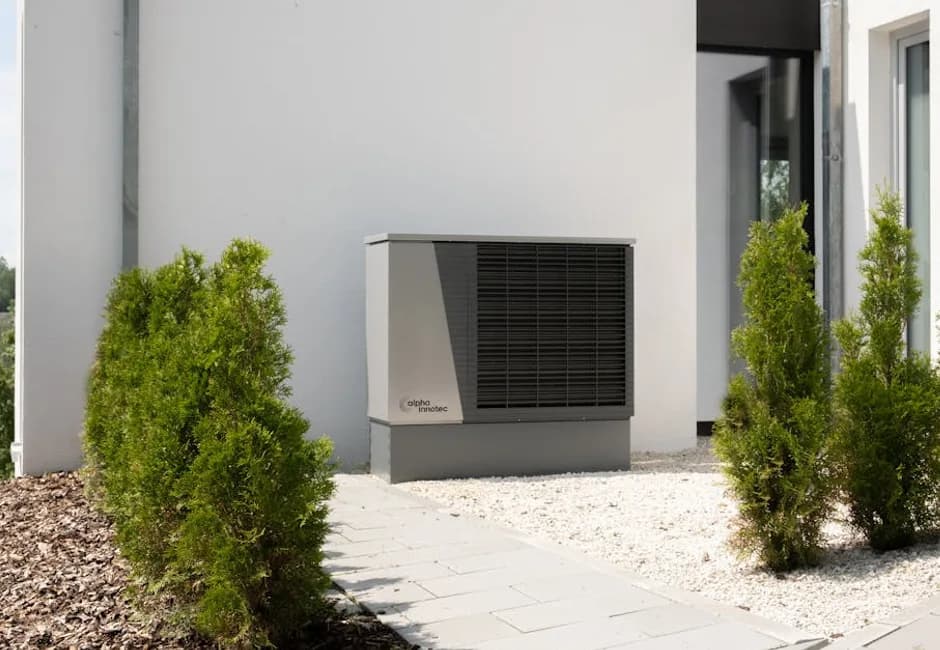 Newly installed central air conditioner on the exterior of an Oakville home