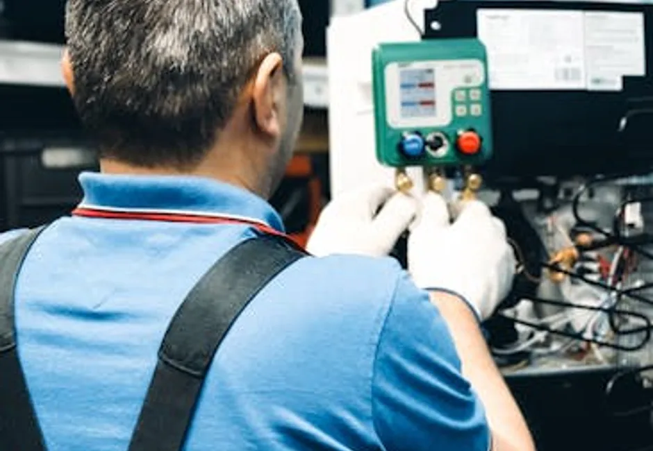 TSSA-certified technician performing spring HVAC maintenance in a Mississauga home