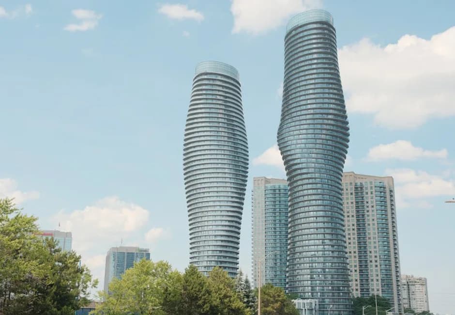 The iconic Absolute Towers of Mississauga skyline