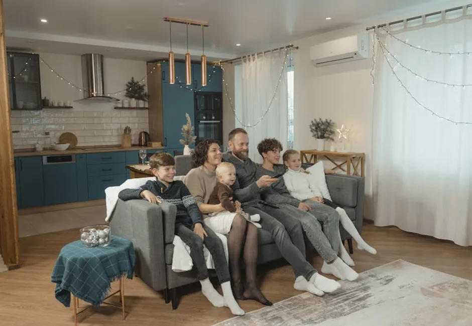 Happy family enjoying warm home comfort with EcoFrost heating services